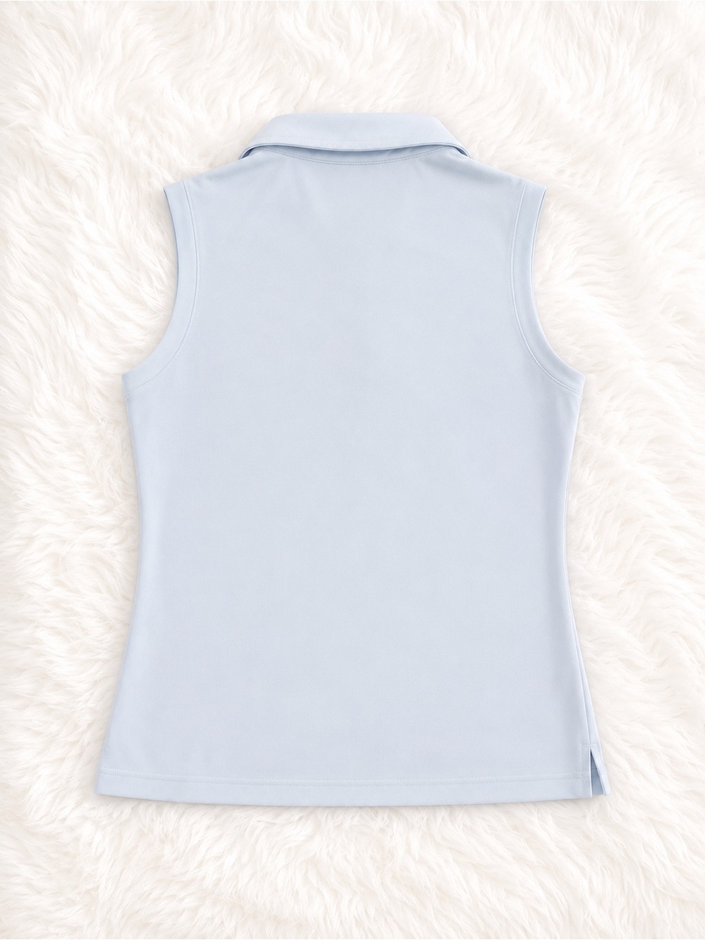 Mono B Women’s Small Sleeveless Golf Polo Silky Athletic Top Light Blue - Picture 2 of 3